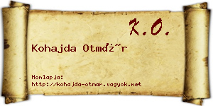 Kohajda Otmár névjegykártya